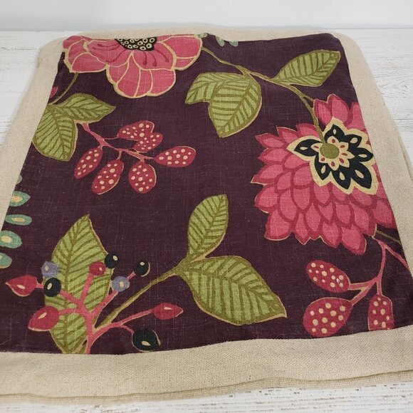 Floral Tapestry  Pillow Shams  Set of 2  Zippered Closure  20" X 22" - Picture 2 of 4